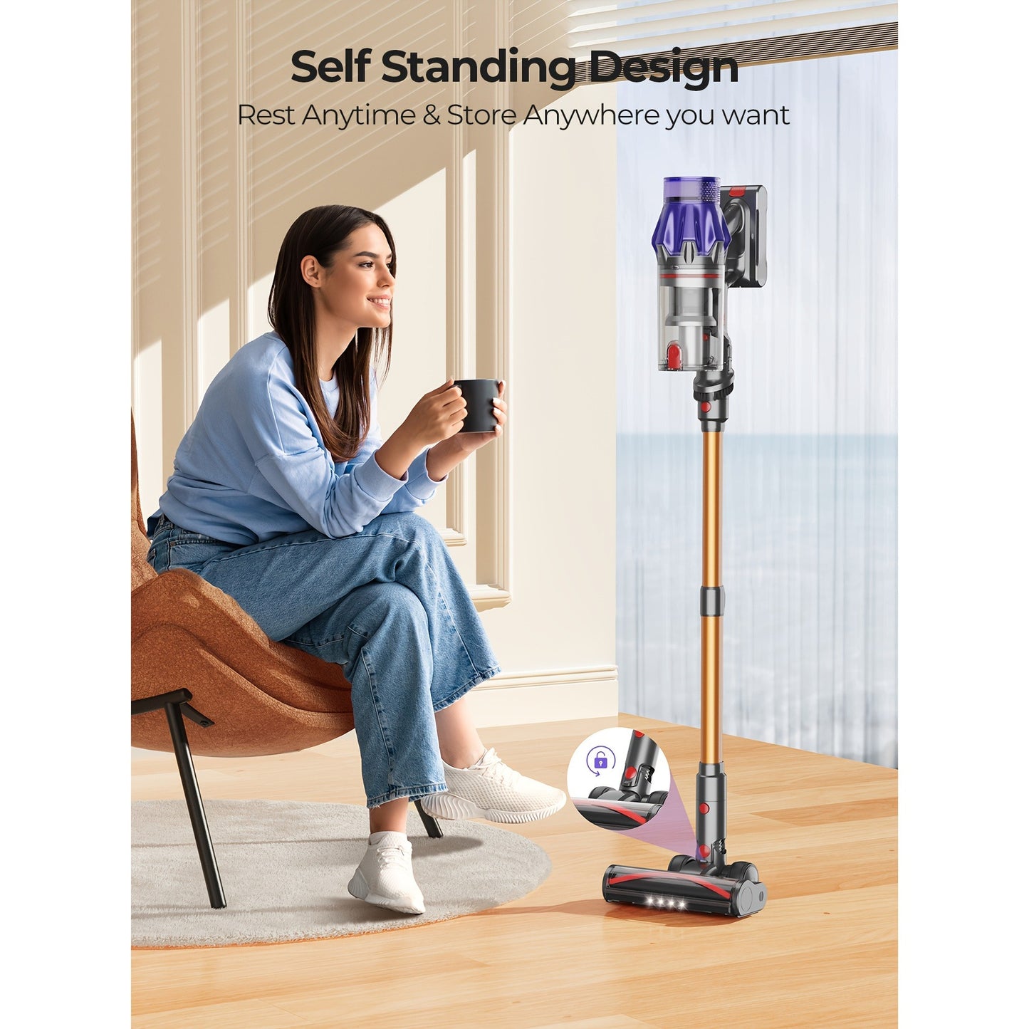 Laresar V7 New Wireless Vacuum Cleaner 500W50Kpa 60 Minutes Running