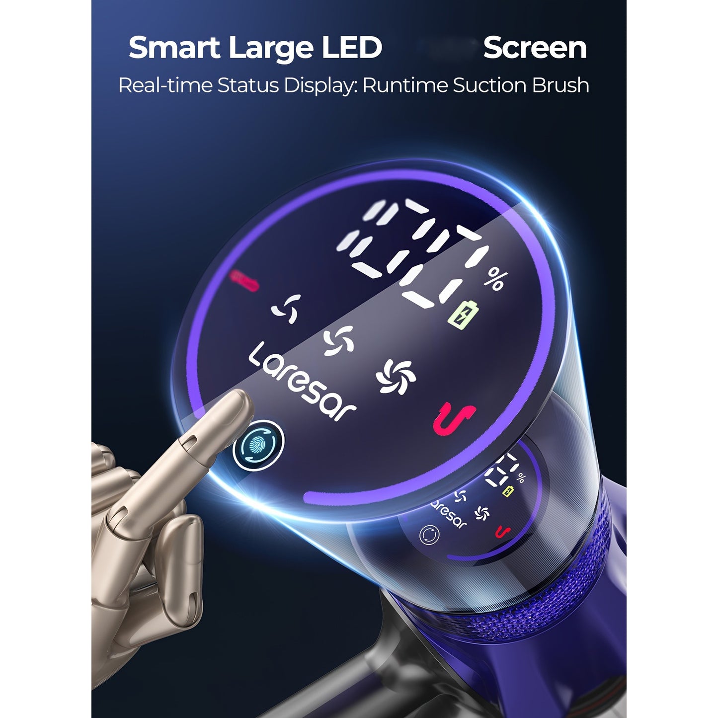 Laresar V7 New Wireless Vacuum Cleaner 500W50Kpa 60 Minutes Running