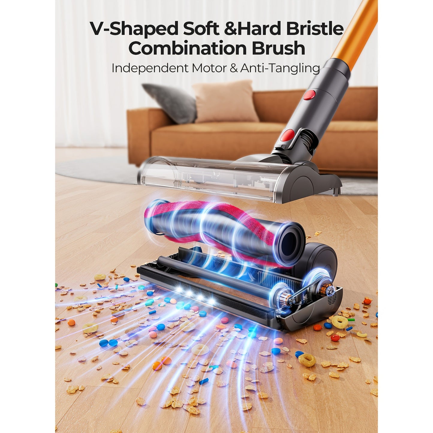 Laresar V7 New Wireless Vacuum Cleaner 500W50Kpa 60 Minutes Running