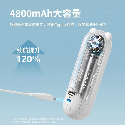 A few element hand-held small fan bear F8X portable folding portable usb rechargeable flashlight multi-function three-in-one
